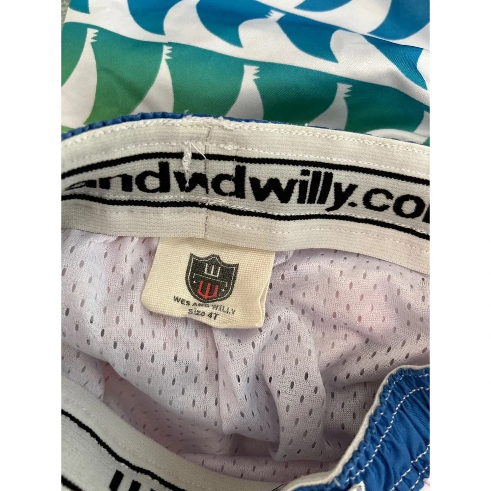 Lot Of 2 Wes Willy Boys 4T Swim Trunk Shorts Beach Surf Sharks EUC